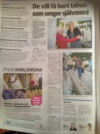 Politikermöte på Kaipledaplatsen i Karlskrona inför valet 2014