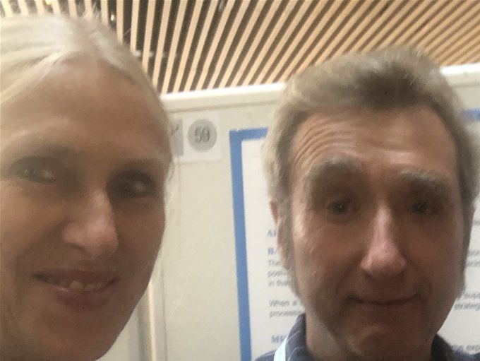 Foto av mig Maiellen med mina idoler i suicidpreventiv kunskap Andreissen och Baran, Köpenhamn augusti 2022